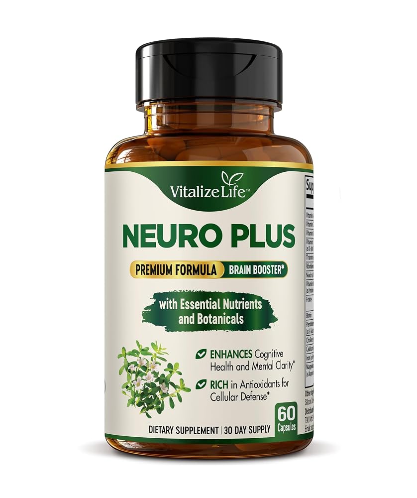 Vitalize Life Neuro Plus Brain Supplement for Memory & Focus - 60 Capsules