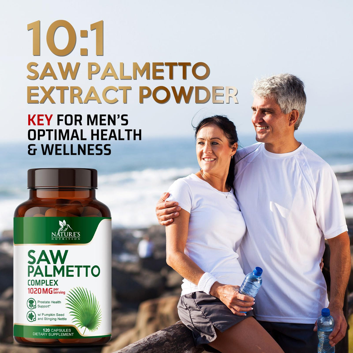 Nature's Nutrition Saw Palmetto for Men - 3X Strength Prostate Health
