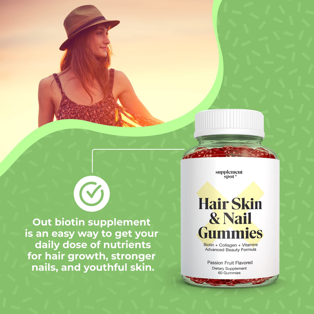 Supplement Spot Hair Skin and Nails Biotin Gummies - 60 Count - image 4