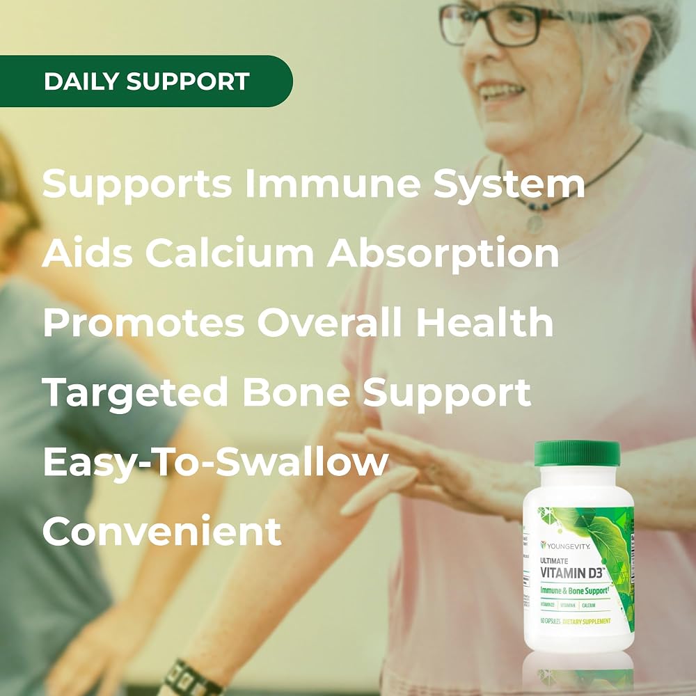 Youngevity Vitamin D3 5000 IU with K2 and Calcium - 60 Capsules - image 4