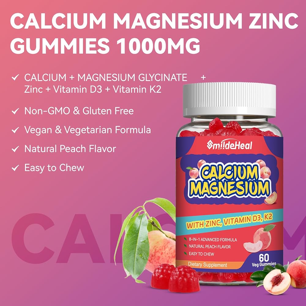 SmildeHeal Calcium Magnesium Gummies 600MG