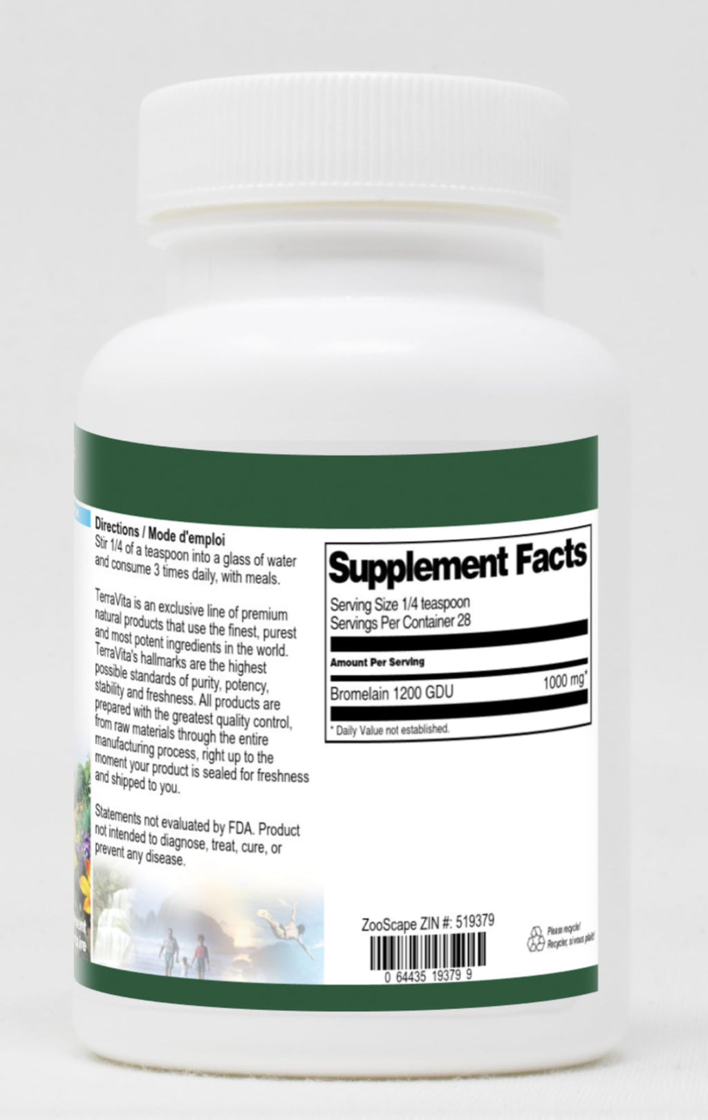 Terravita Bromelain 1200 GDU Powder (1 oz, ZIN: 519379)