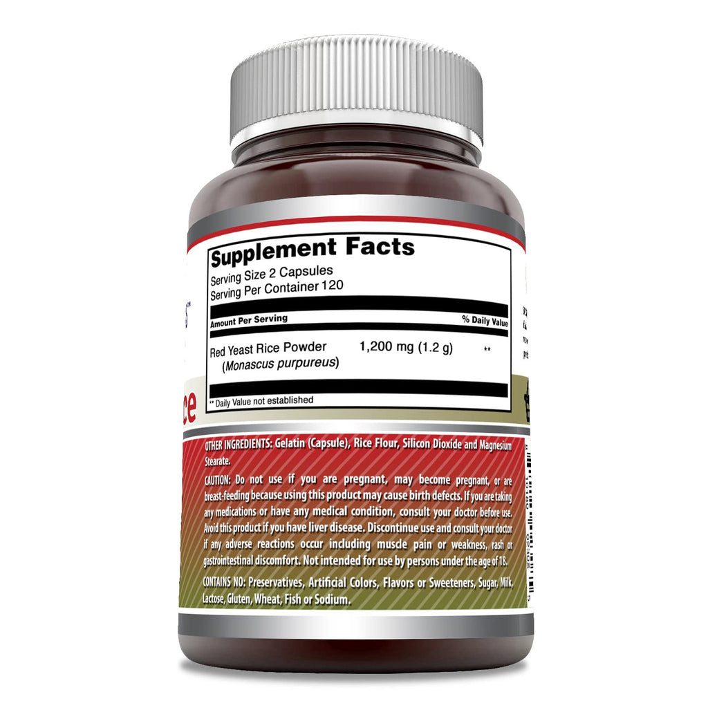 Amazing Nutrition Red Yeast Rice 1200mg - 240 Capsules - image 3