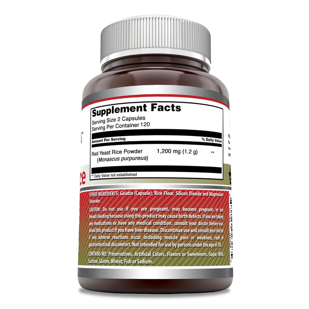Amazing Nutrition Red Yeast Rice 1200mg - 240 Capsules - image 3