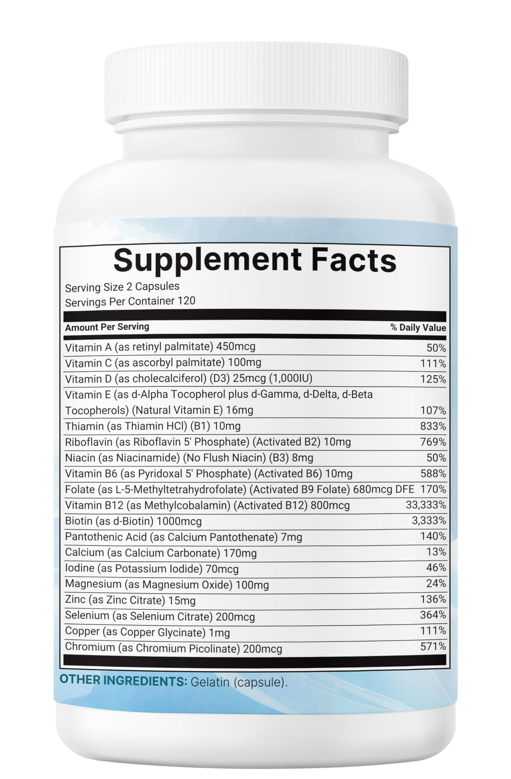 Micro Ingredients Pure Methylated Multivitamin - 240 Capsules - image 7