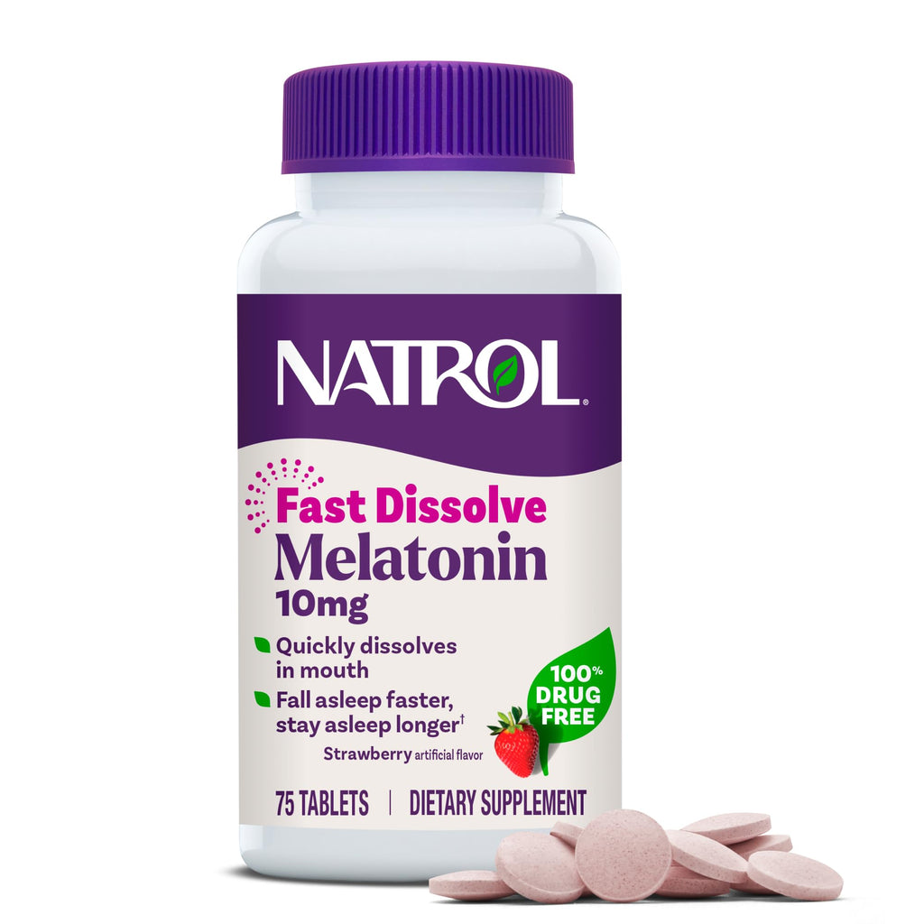 Natrol Melatonin 10 mg Fast Dissolve Tablets, Strawberry - 75 Count