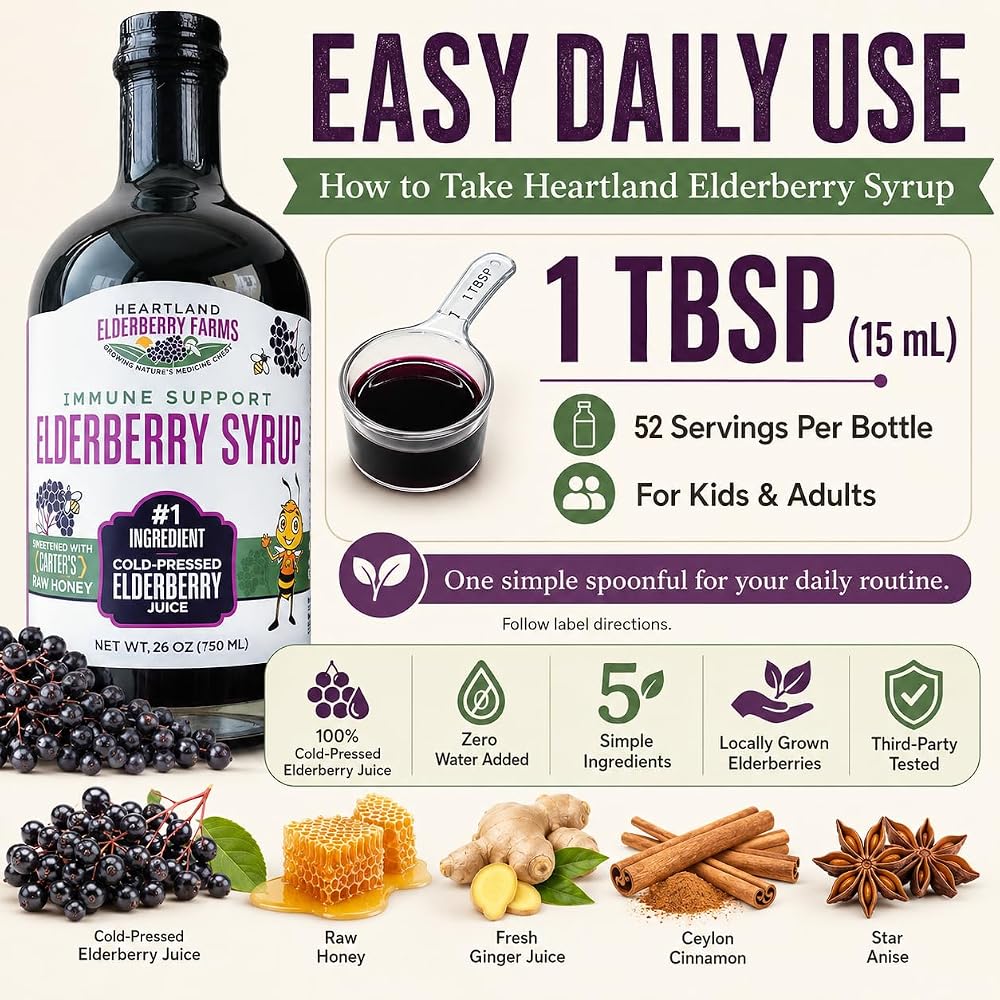 Heartland Elderberry Farms Elderberry Syrup - Zero Water Added Highly