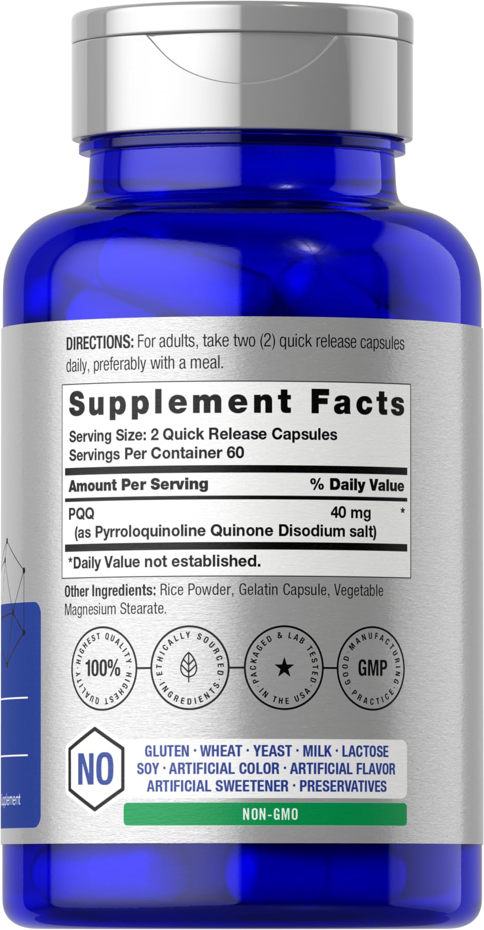 Horbäach PQQ Supplement 40 mg - 120 Capsules - image 2
