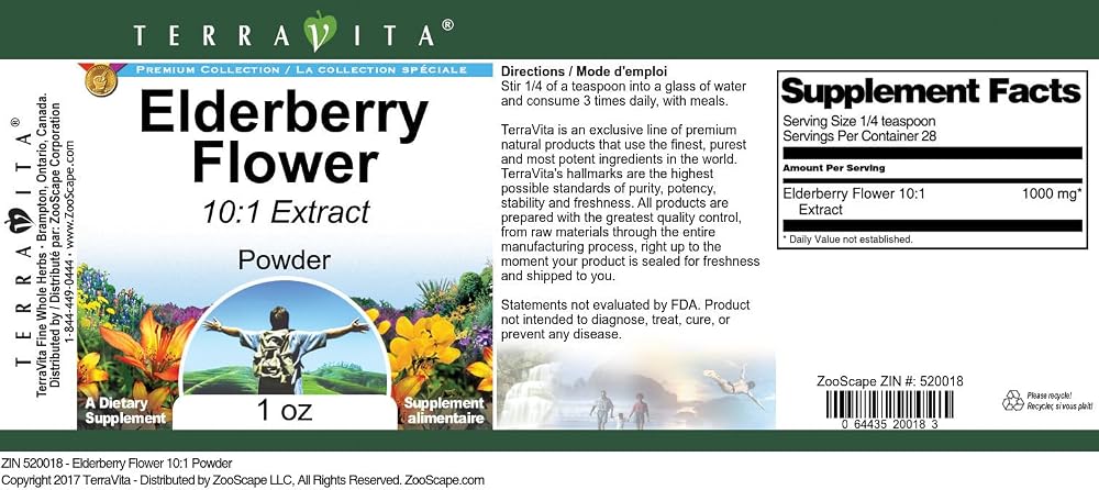 Terravita Elderberry Flower 10:1 Powder - 1 oz - image 2