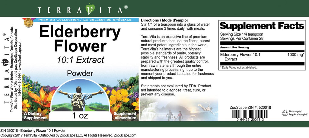 Terravita Elderberry Flower 10:1 Powder - 1 oz - image 2