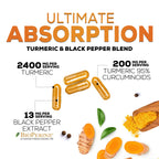 Nature's Nutrition Turmeric Curcumin Supplement - 2400mg Organic
