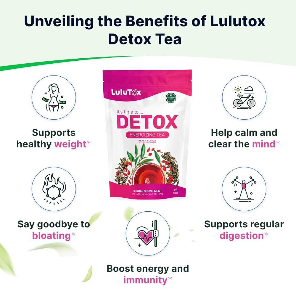 LULUTOX Detox Tea Herbal Blend with Dandelion and Ginseng - 28 Servings - image 3