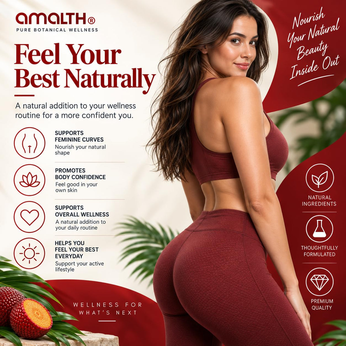 AMALTH Aguaje Curves Capsule for Women 1000 mg - 120 Capsules - image 4