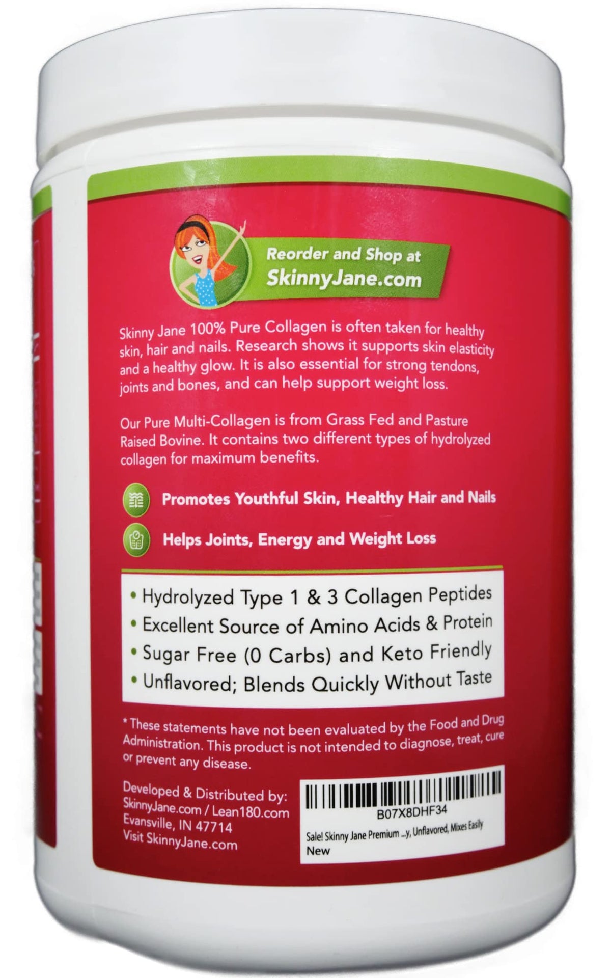Skinny Jane Pure Collagen Peptides Powder for Women - 35 Servings - image 5