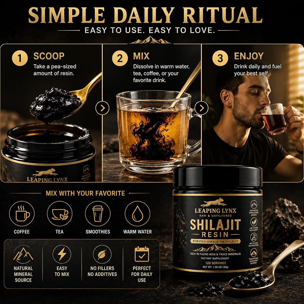 Leaping Lynx Shilajit Resin with Fulvic Acid - 1.06 oz - image 3