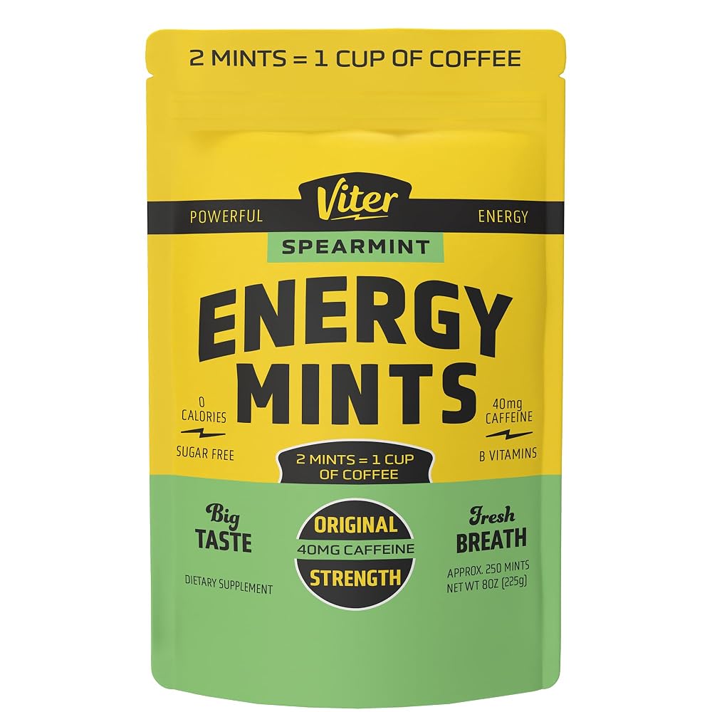 Viter Energy Caffeinated Mints 40mg Caffeine, B Vitamins, Sugar Free.