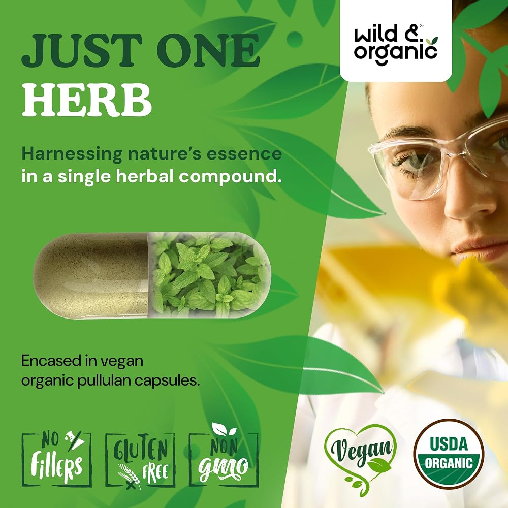 Wild & Organic USDA Organic Spearmint Capsules - 90 Count - image 5