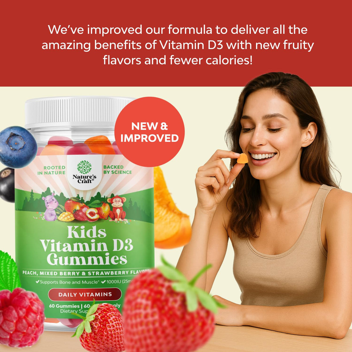Natures Craft Vitamin D3 1000 IU Gummies for Kids - 60 Count - image 2