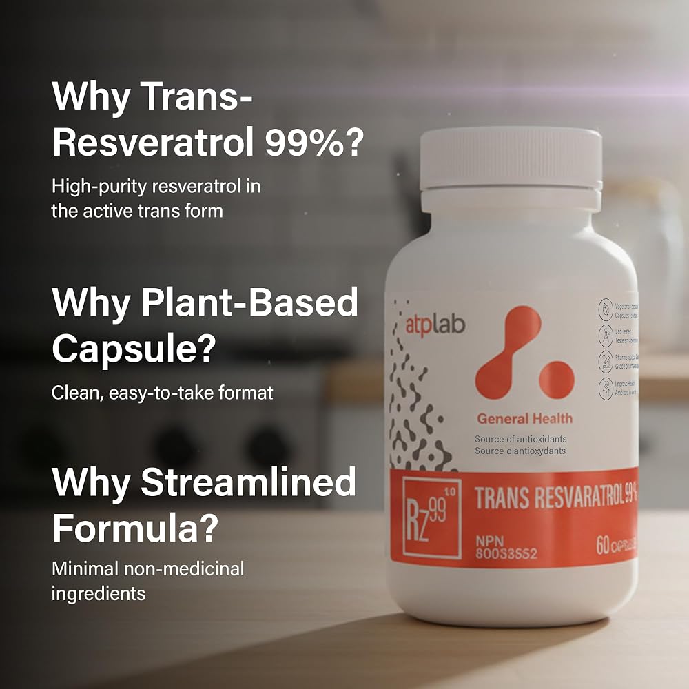 ATP LAB Trans Resveratrol 60 Capsules - Antioxidant Support - image 3