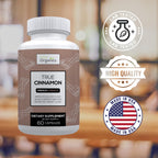 Vita Organics True Cinnamon Supplement Ceylon Bark - 60 Vegetarian Capsules - image 3