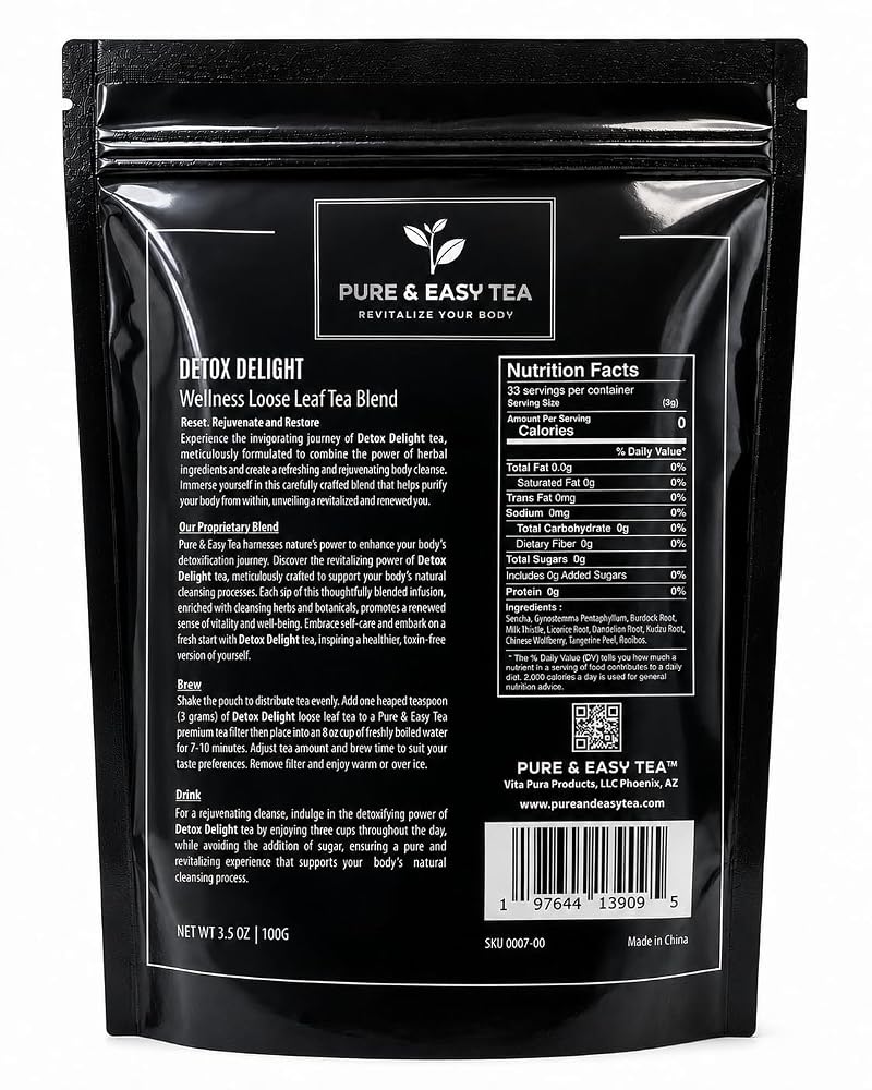 Pure And Easy Tea, Detox Delight Tea for Daily Reset, Whole Leaf - image 2