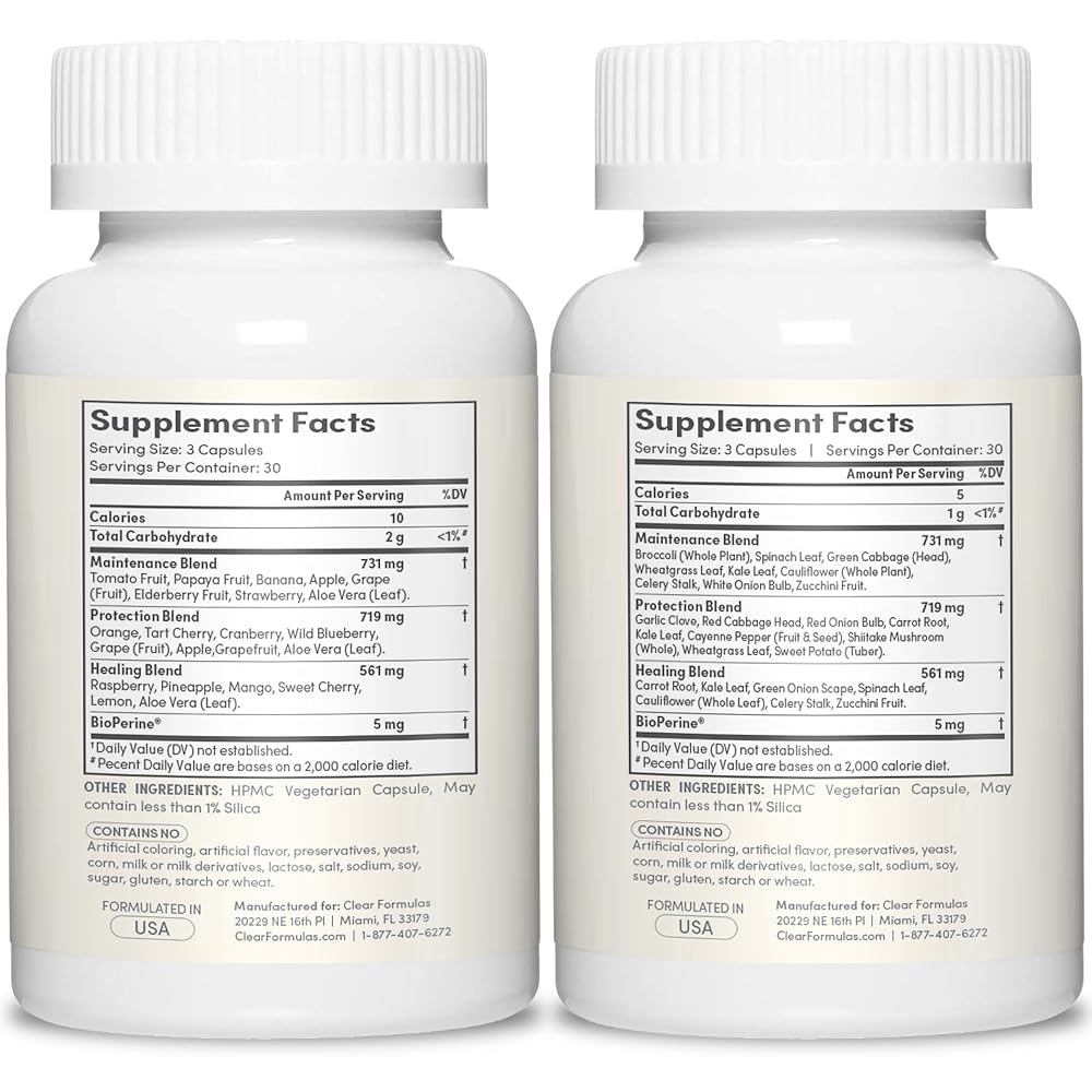Clear Formulas Daily Fruit and Veggies Supplement - 90 Capsules - image 2