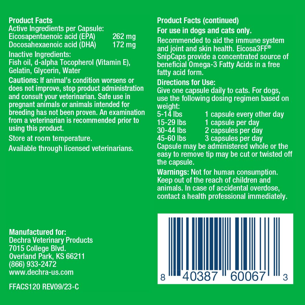 Eicosa3FF SnipCaps Omega-3 Free Fatty Acid Capsules - 120 Capsules - image 2