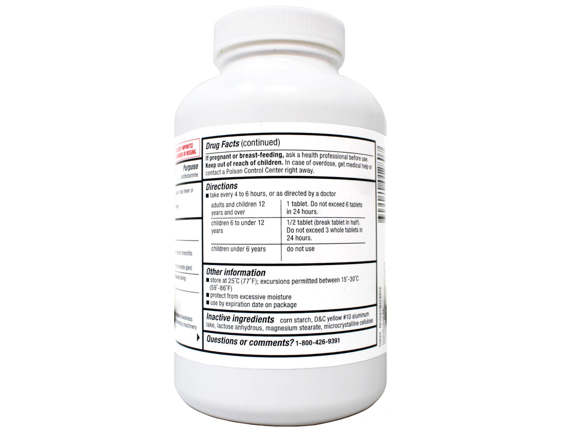 MAJOR Chlorpheniramine Maleate 4 mg Allergy Tablets - 1000 Tablets - image 3