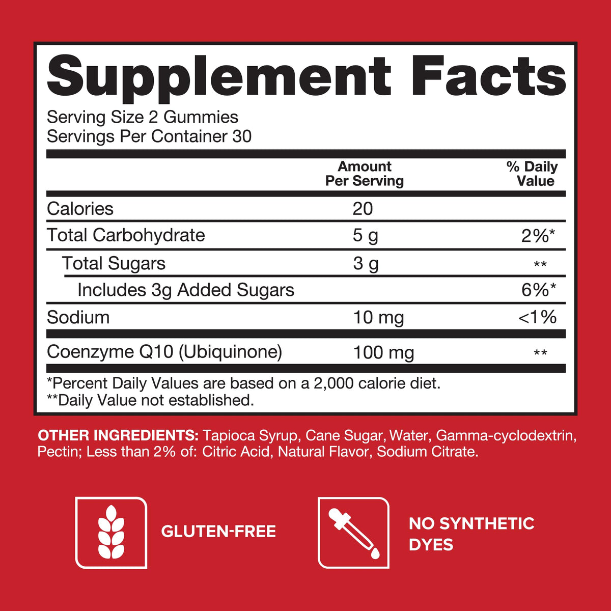 Qunol Gummy CoQ10 100mg Heart Health veganglutenfree Bottle Unisex