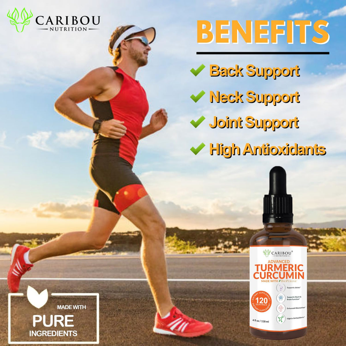 Caribou Nutrition Liquid Turmeric Curcumin with Bioperine - 4oz - image 4
