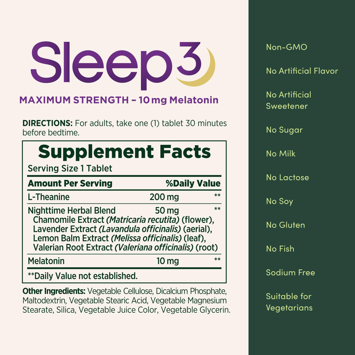 Nature's Bounty Sleep3 Melatonin 10mg