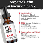 10X Health Calm Drops L-Theanine & GABA - 2.03 Fl Oz - image 3