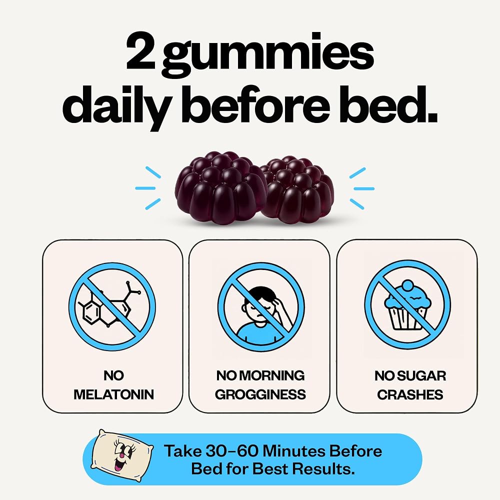 SuperMush Daily Sleep Gummies - Melatonin-Free Sleep Aid