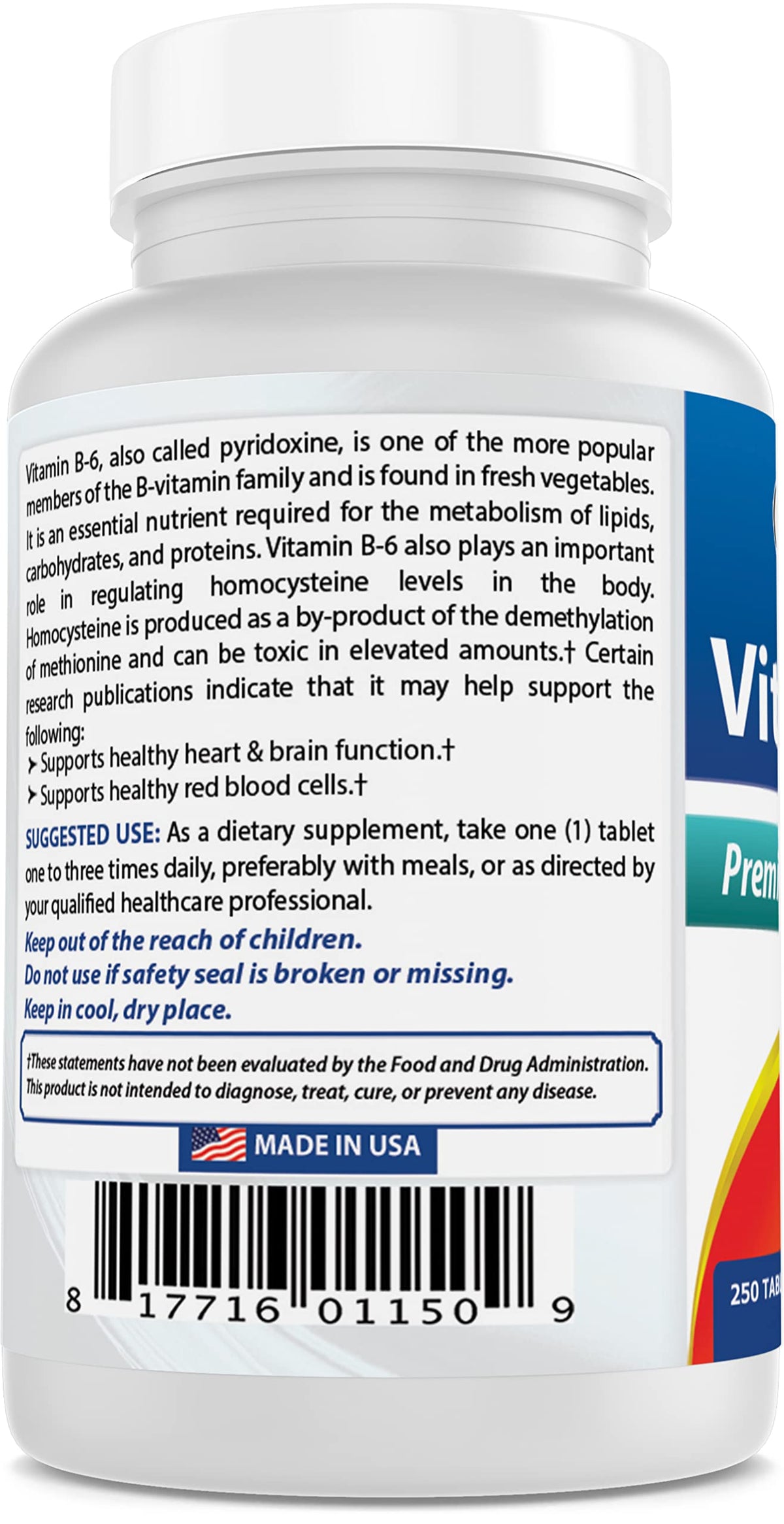 Best Naturals Vitamin B6 25mg - 500 Tablets - image 7