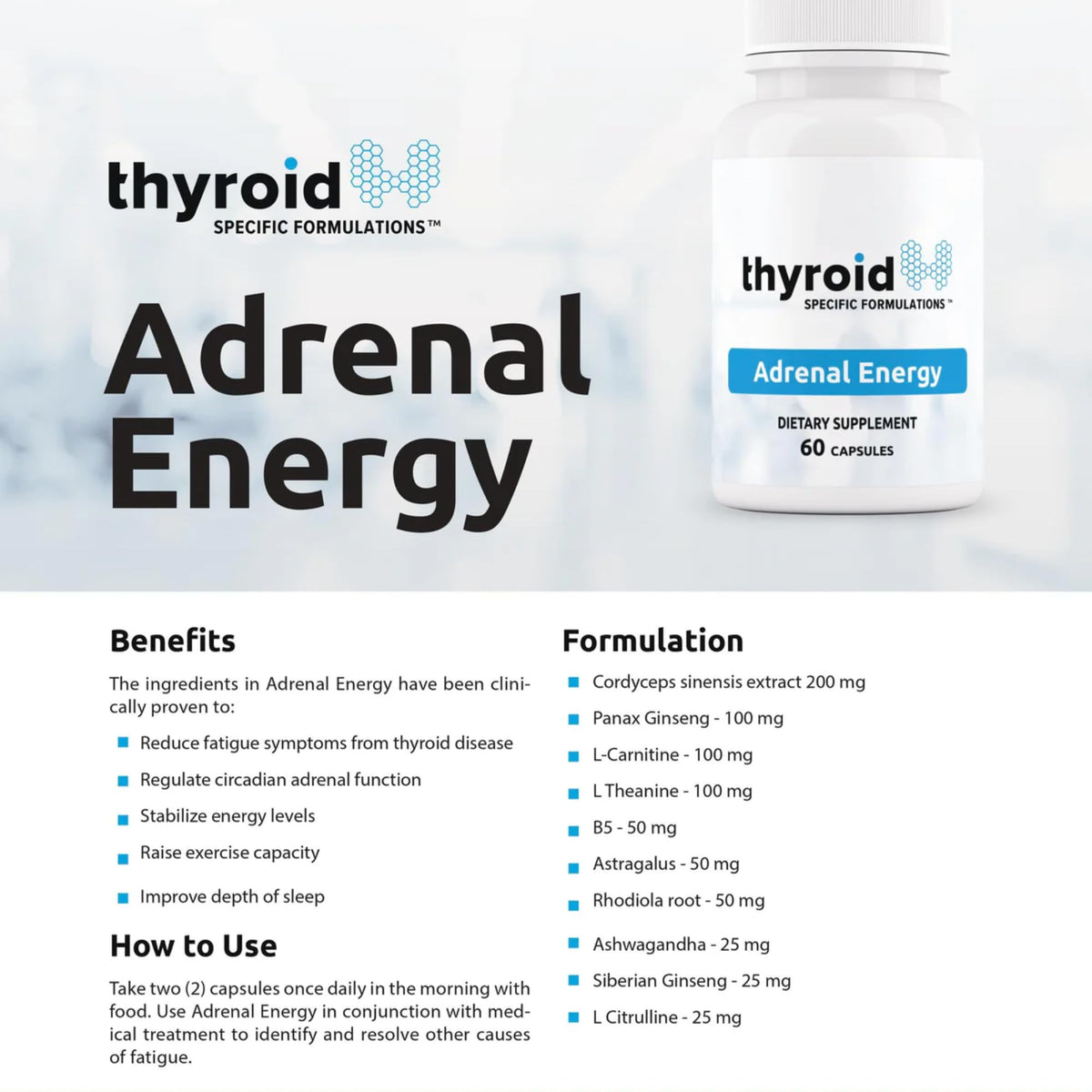 Thyroid Specific Formulations Adrenal Energy Support - 60 Capsules - image 4