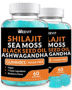 WEEVIT Ashwagandha Gummies with Shilajit & Sea Moss - 120 Gummies