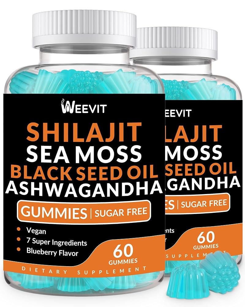 WEEVIT Ashwagandha Gummies with Shilajit & Sea Moss - 120 Gummies