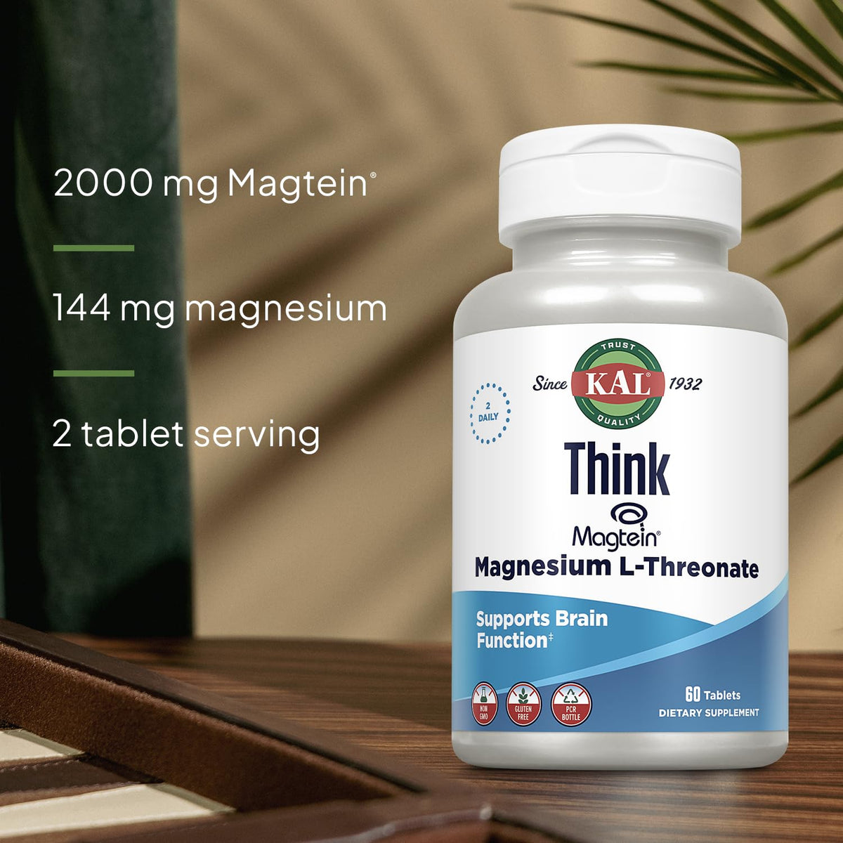 KAL Think Magnesium L-Threonate 2000 mg - 60 Tablets - image 4