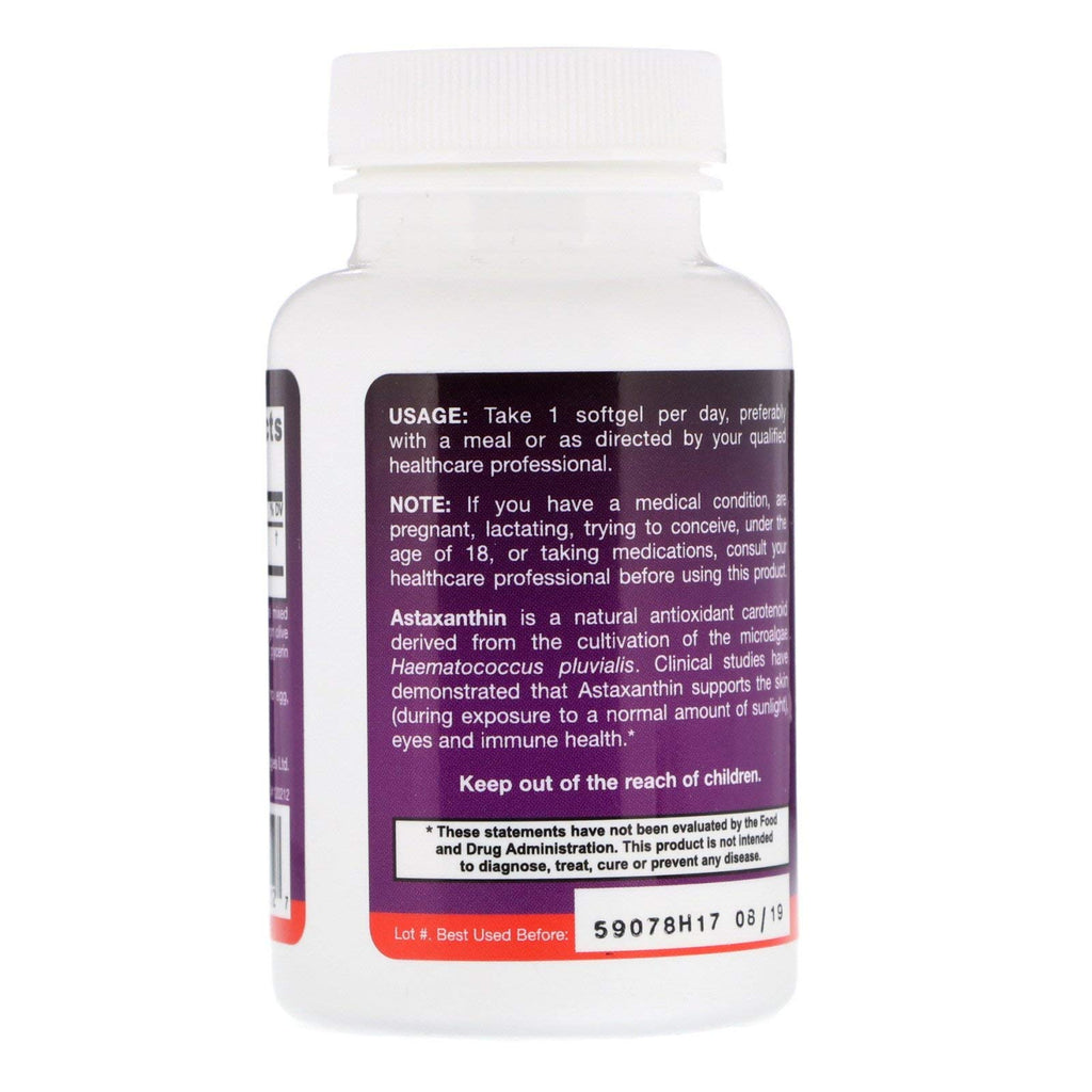 Jarrow Formulas Astaxanthin 12 mg Antioxidant Support - 60 Softgels - image 3