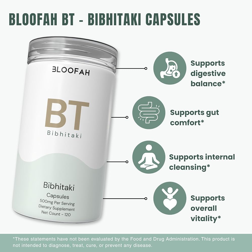 Bloofah BT Bibhitaki 500mg Capsules - 120 Count - image 4