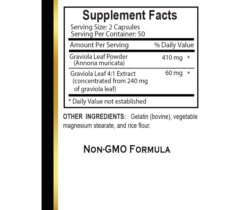OLANTA TRADE SOLUTION Graviola Extract Immune Support - 100 Capsules - image 2