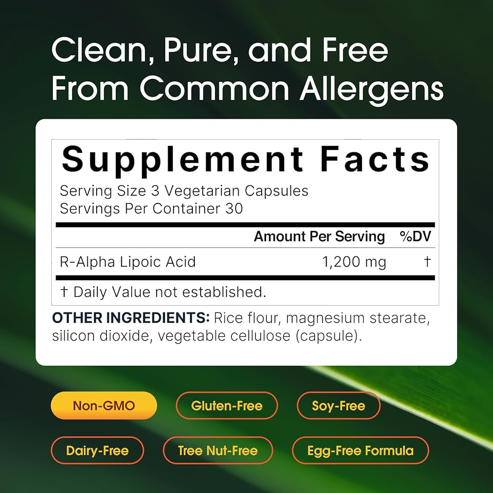 NatureBell R-Alpha Lipoic Acid 1,200mg - 90 Capsules - image 3