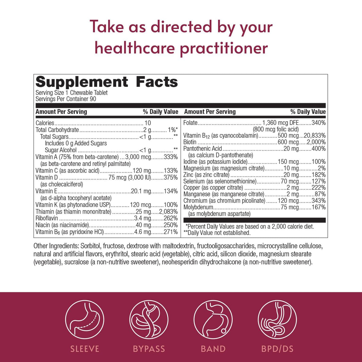 Bariatric Advantage Chewable Ultra Solo Without Iron - Once-Per-Day