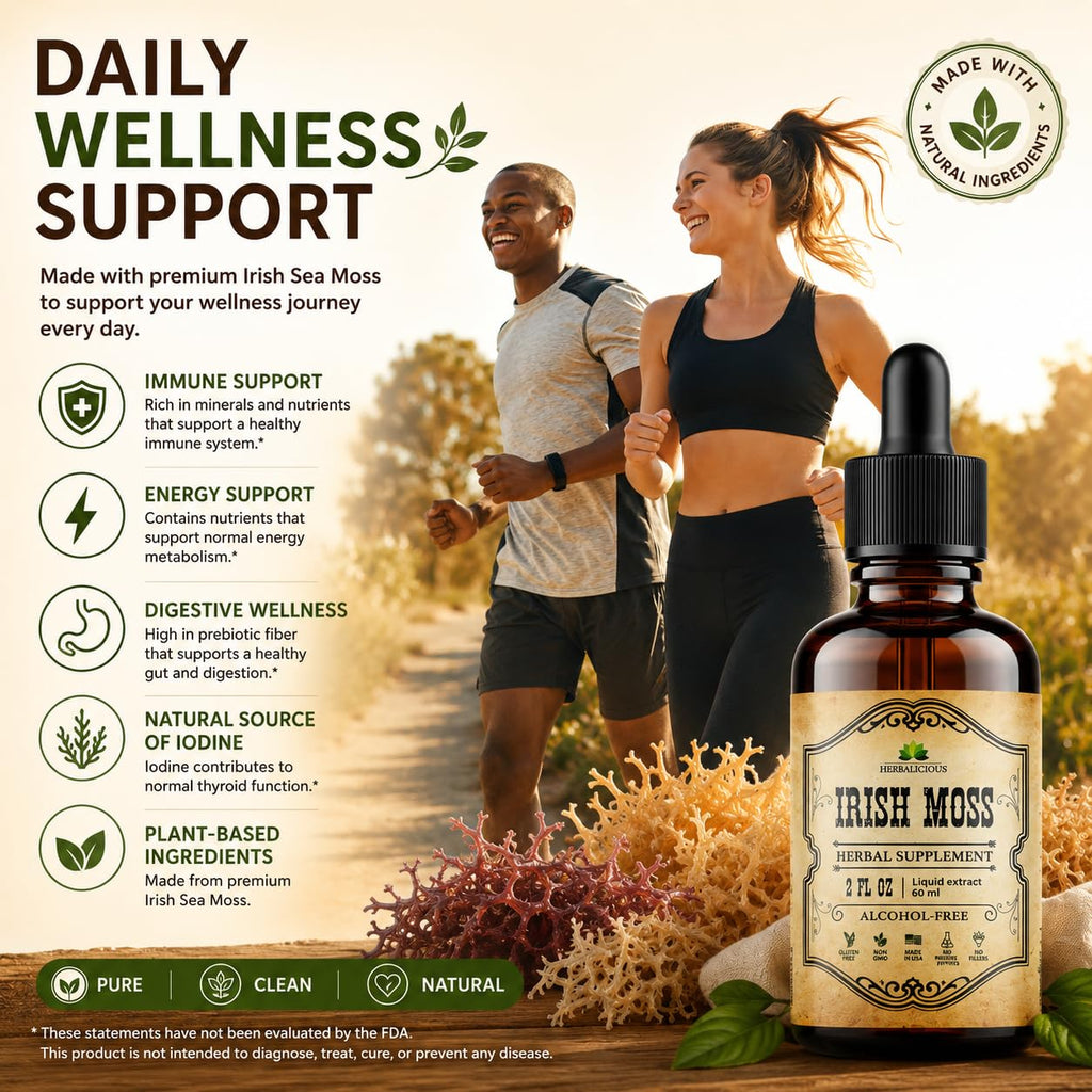 HERBALICIOUS Irish Sea Moss Raw Organic Drops - 2oz Bottle - image 6