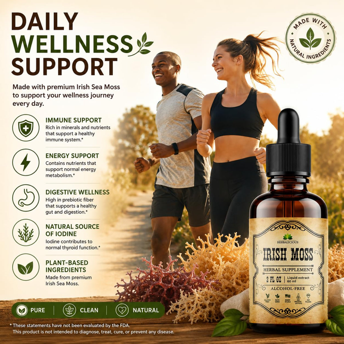 HERBALICIOUS Irish Sea Moss Raw Organic Drops - 2oz Bottle - image 6