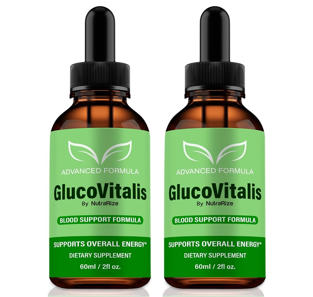 NutraRize GlucoVitalis Drops Liquid Formula for Energy - 2 Pack