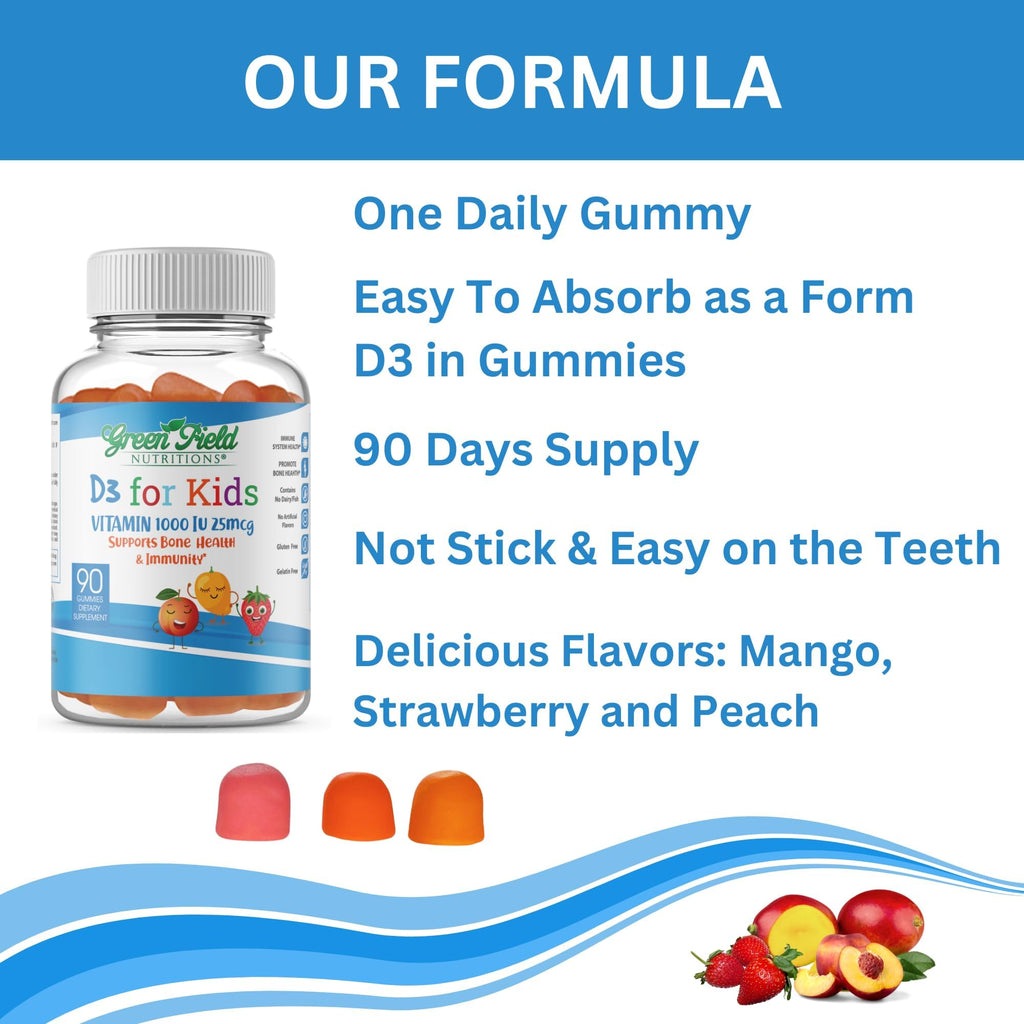 Greenfield Nutritions Halal Vitamin D3 for Kids 1000 IU - 90 Gummies - image 4