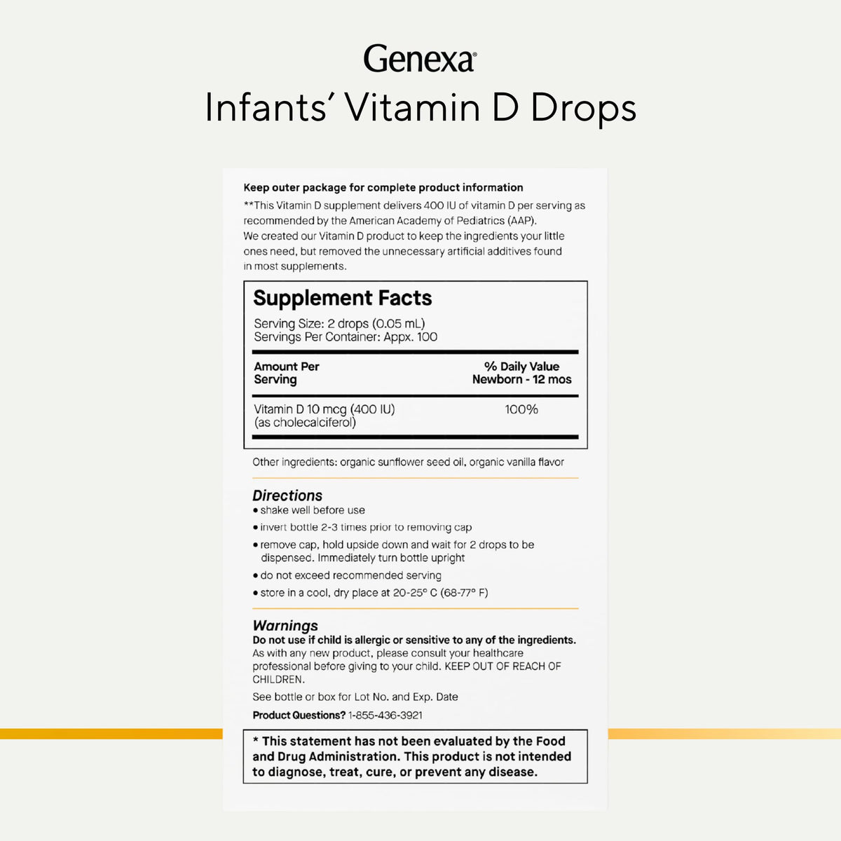 Genexa Vitamin D3 Drops for Infants