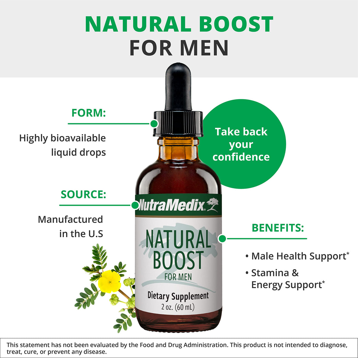 NutraMedix Natural Boost for Men Energy Support - 2 Fl Oz - image 4