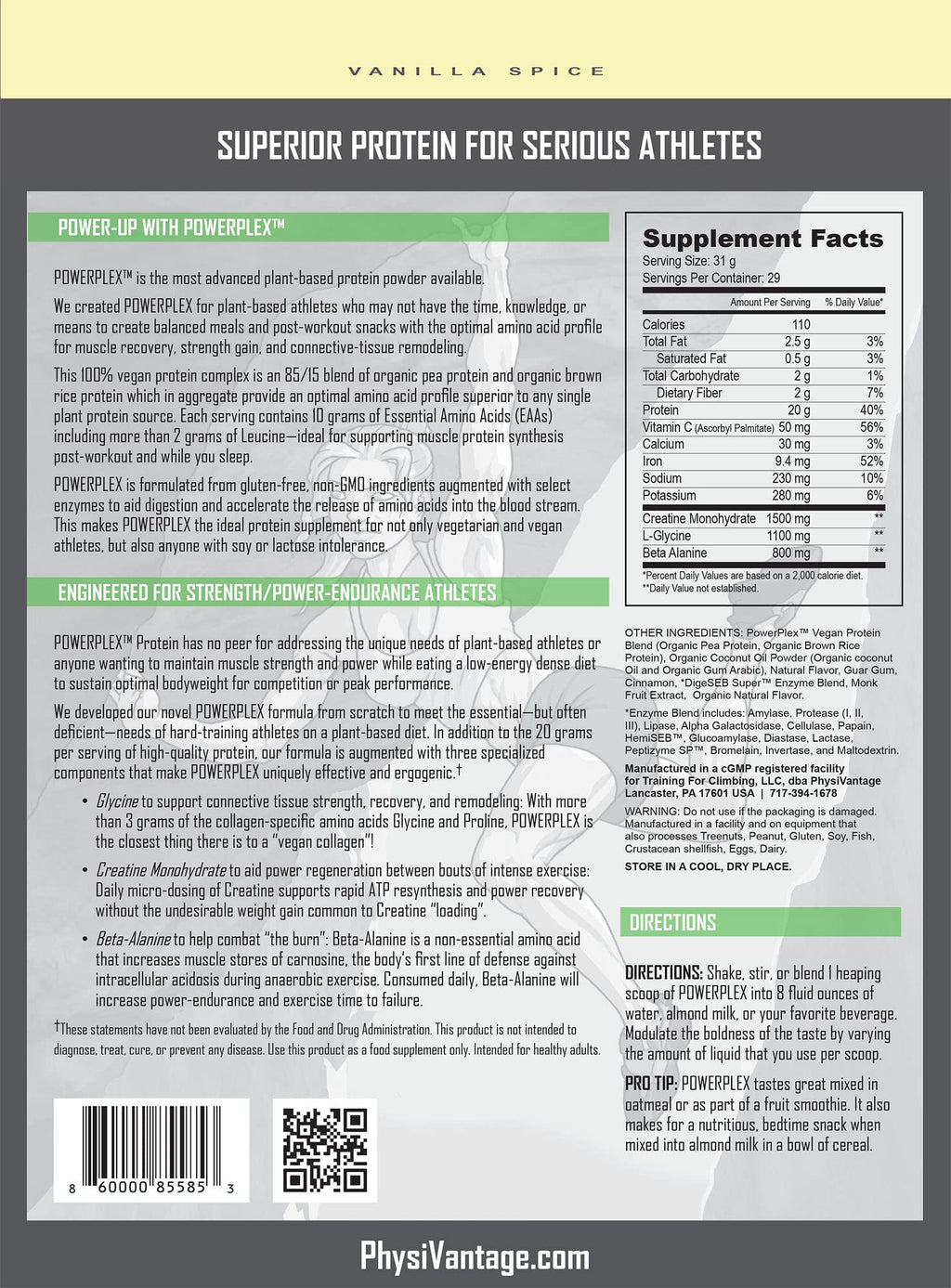 PhysiVantage POWERPLEX Vegan Protein Powder - 2 lb - image 6